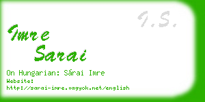 imre sarai business card